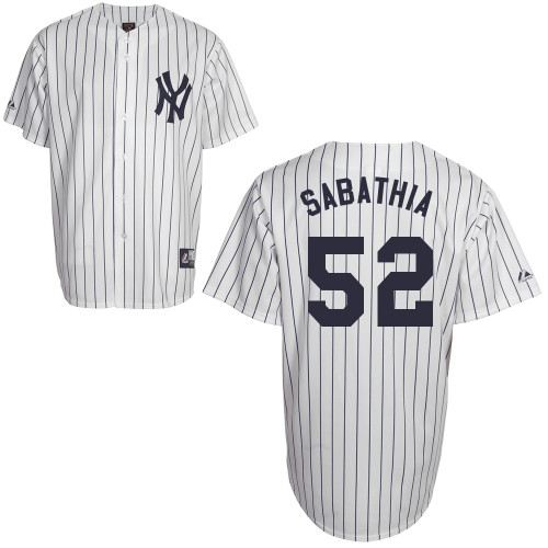 CC Sabathia #52 Youth Baseball Jersey-New York Yankees Authentic Home White MLB Jersey - Click Image to Close